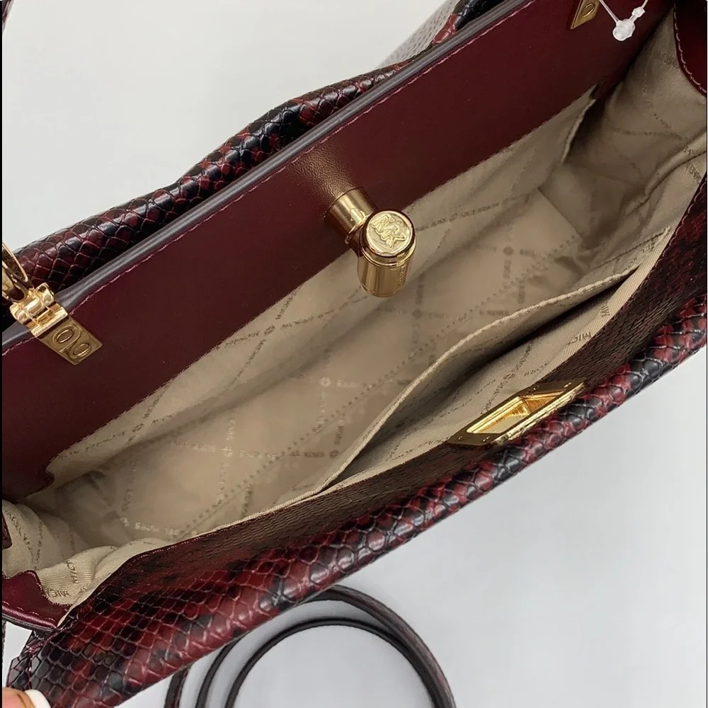 MICHAEL KORS PENELOPE MEDIUM TOP HANDLE SATCHEL MERLOT MULTI COLOR - Picture 10 of 16